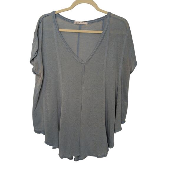 We The Free Oversized Sammie Tee Top Short Sleeves Blue Womens Size Medium - Picture 1 of 7